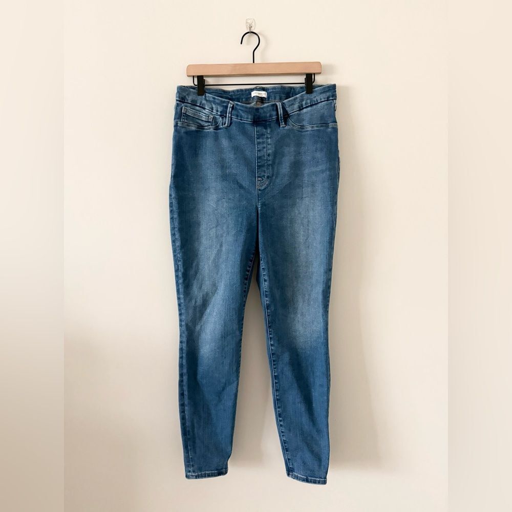Good American Power Stretch Skinny Jeans Pull On Medium Wash Size 5/30